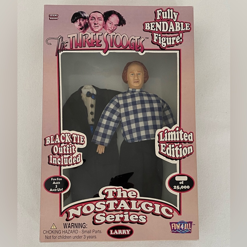 THE THREE STOOGES - LARRY FINE - FULLY BENDABLE FIGURE - NIB
